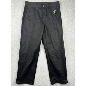 Volcom Vmonty Relaxed Pants Men 31 (32x29) Black Chino Casual Trouser Straight